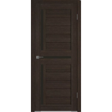 Дверь межкомнатная ВФД  Атум X16 Венге, стекло черное "Лакобель черный"